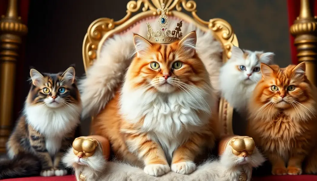 Majestic cats showcasing their royal presence.
